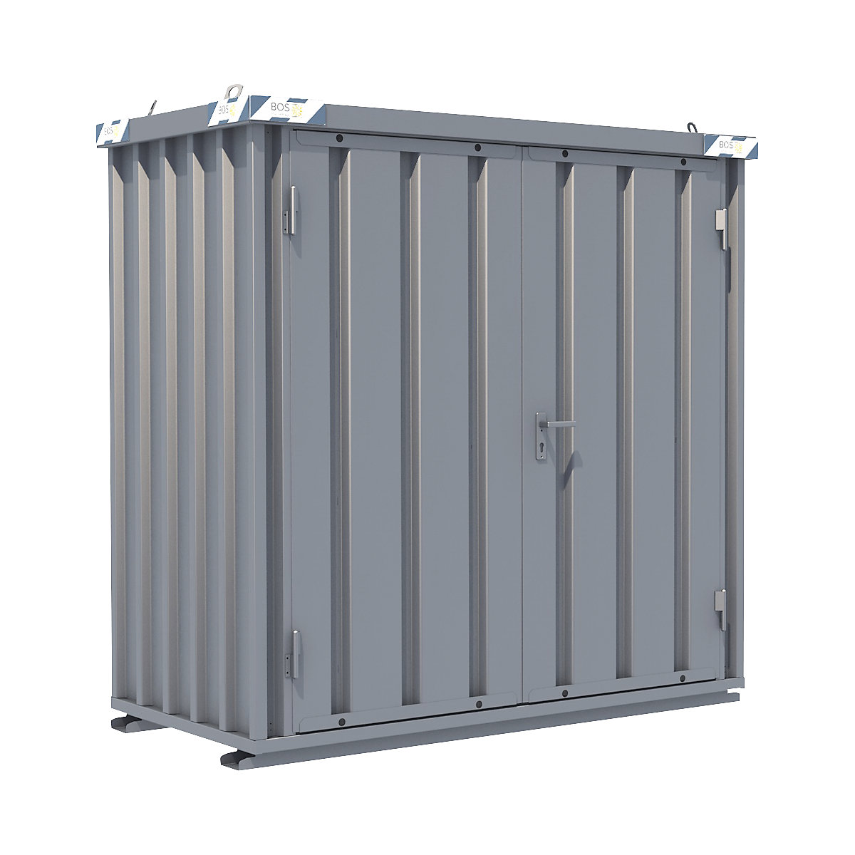 Container a montaggio rapido, zincatura, largh. x alt. x prof. esterno 2100 x 2100 x 1100 mm, 2 ante a battente-0