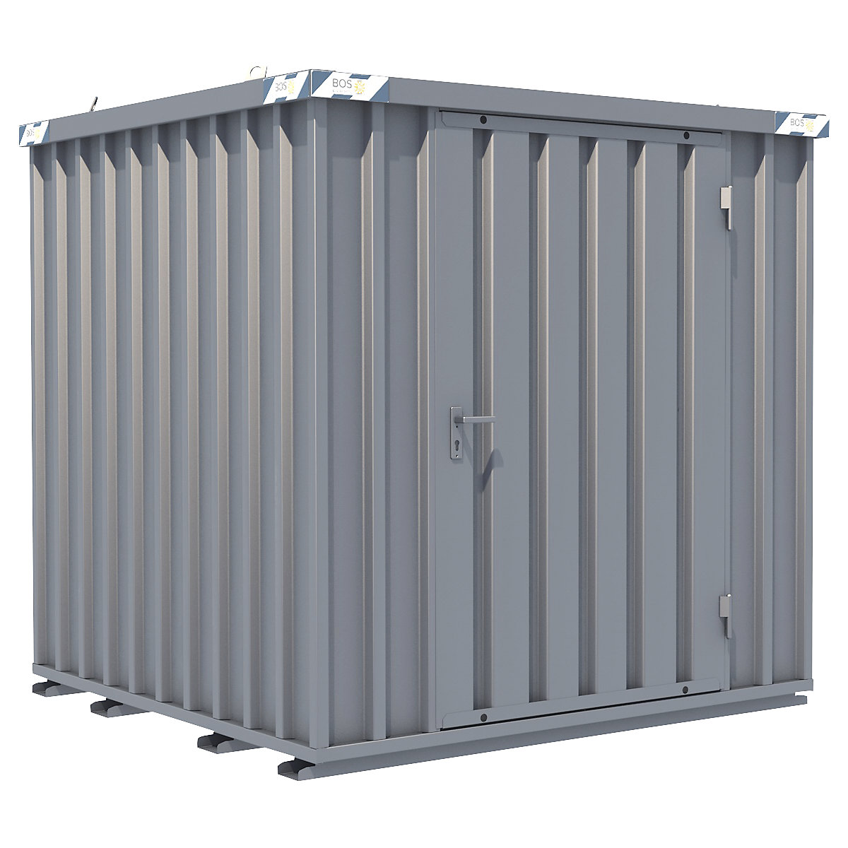 Container a montaggio rapido, zincatura, largh. x alt. x prof. esterno 2100 x 2100 x 2100 mm, 1 anta a battente-0