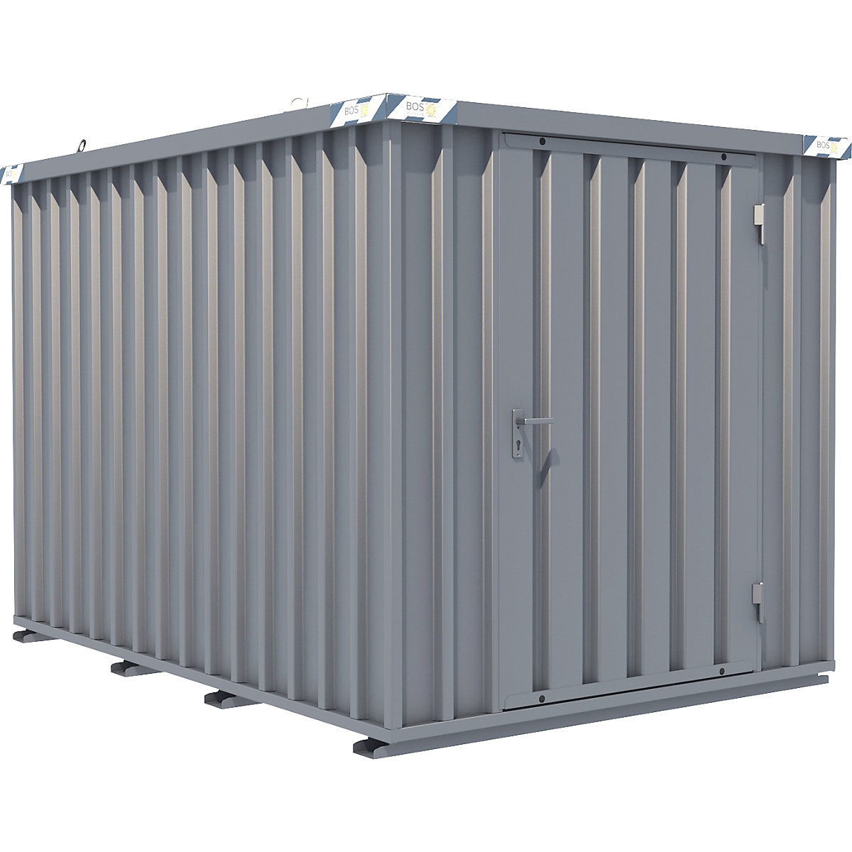 Container a montaggio rapido, zincatura, largh. x alt. x prof. esterno 2100 x 2100 x 3100 mm, 1 anta a battente-0