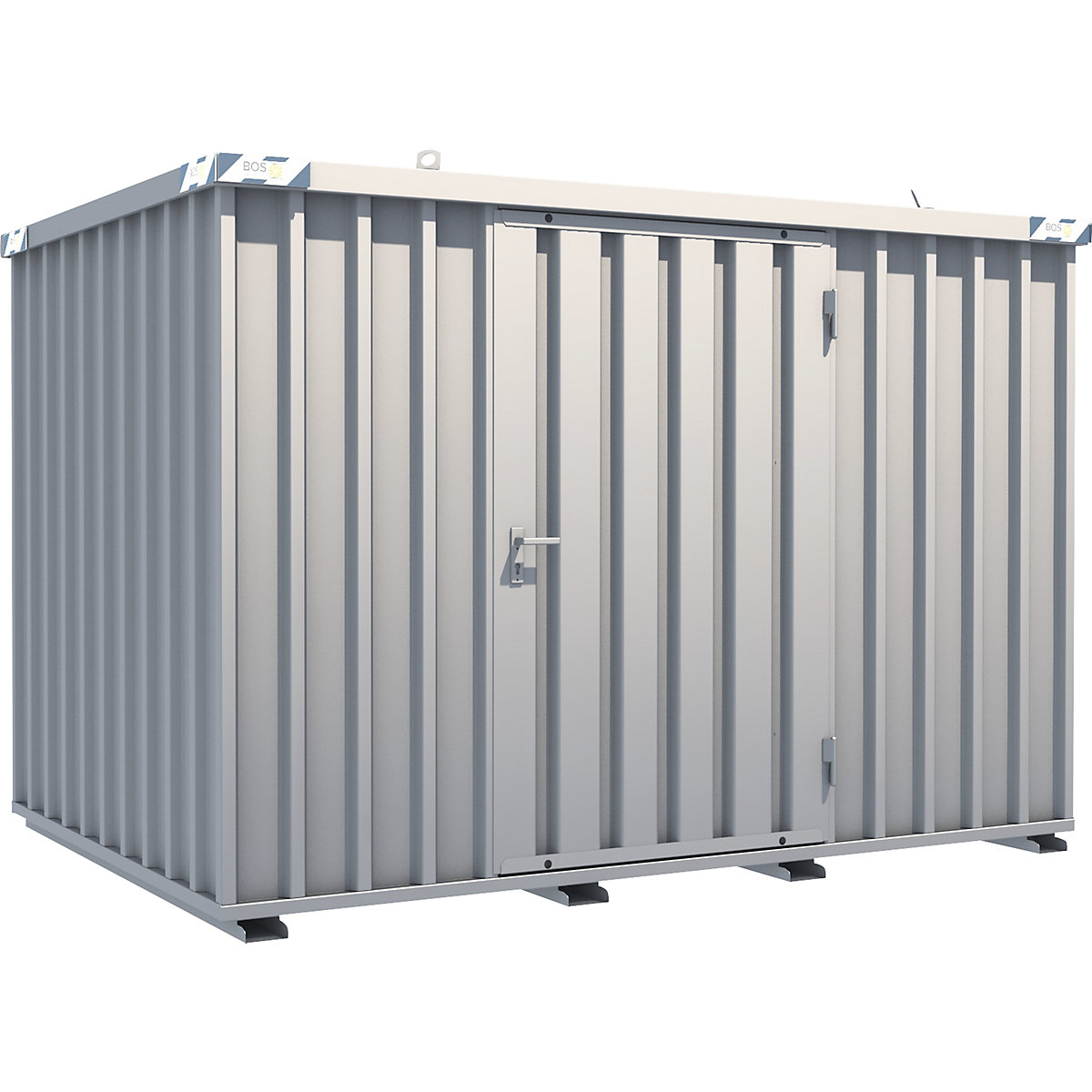Container a montaggio rapido, zincatura, largh. x alt. x prof. esterno 2100 x 2100 x 3100 mm, 1 anta a battente lato lungo-0