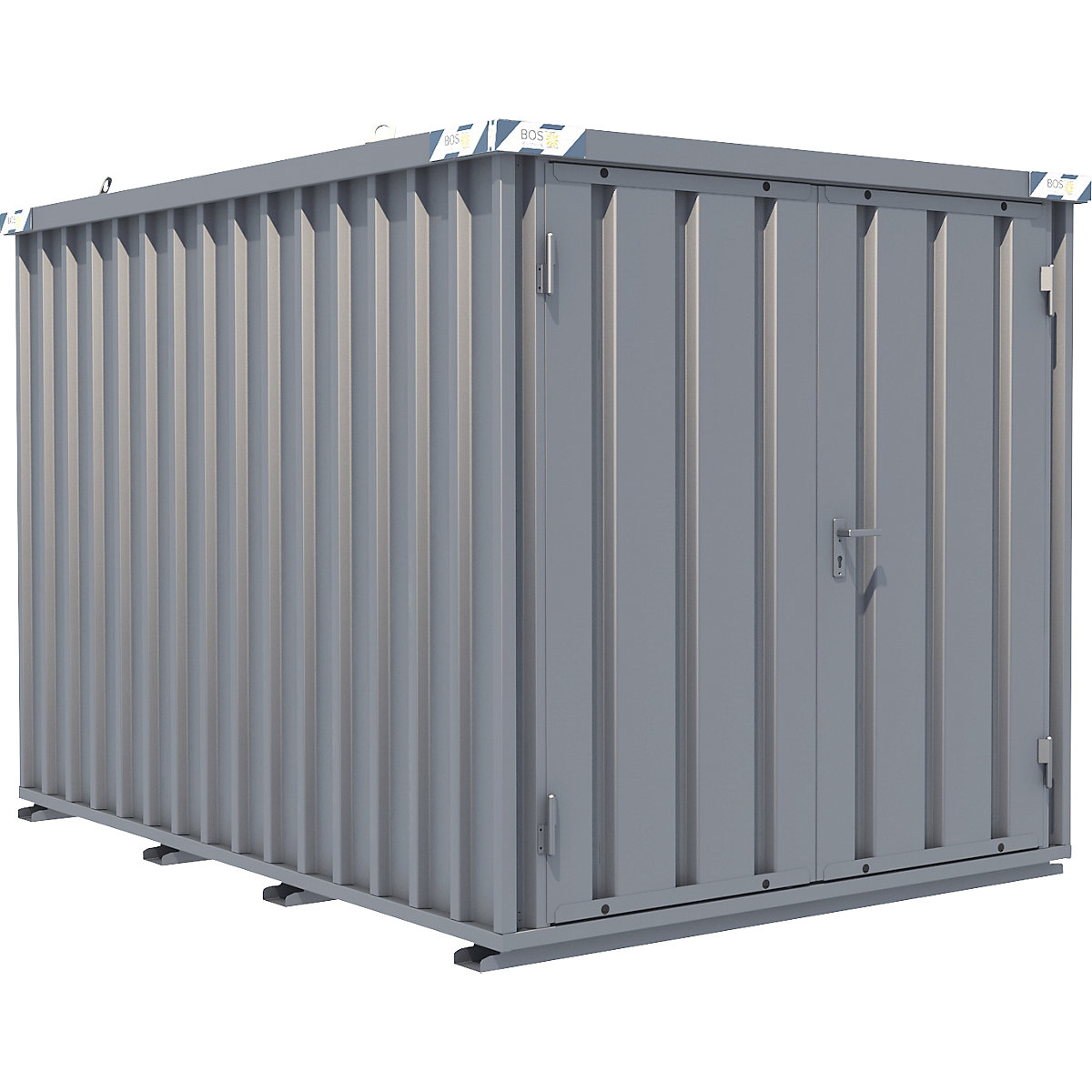 Container a montaggio rapido, zincatura, largh. x alt. x prof. esterno 2100 x 2100 x 3100 mm, 2 ante a battente-0