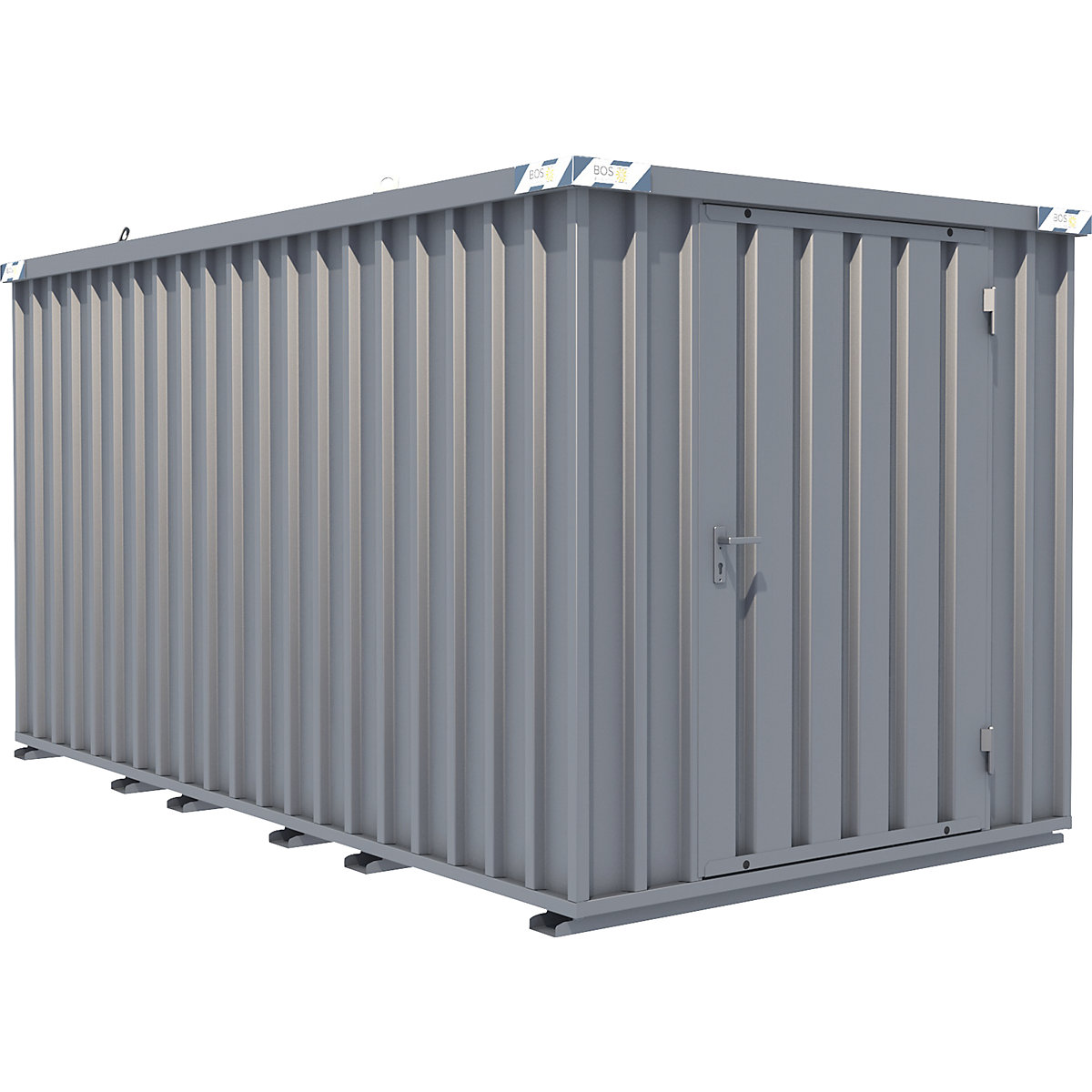 Container a montaggio rapido, zincatura, largh. x alt. x prof. esterno 2100 x 2100 x 4100 mm, 1 anta a battente-0
