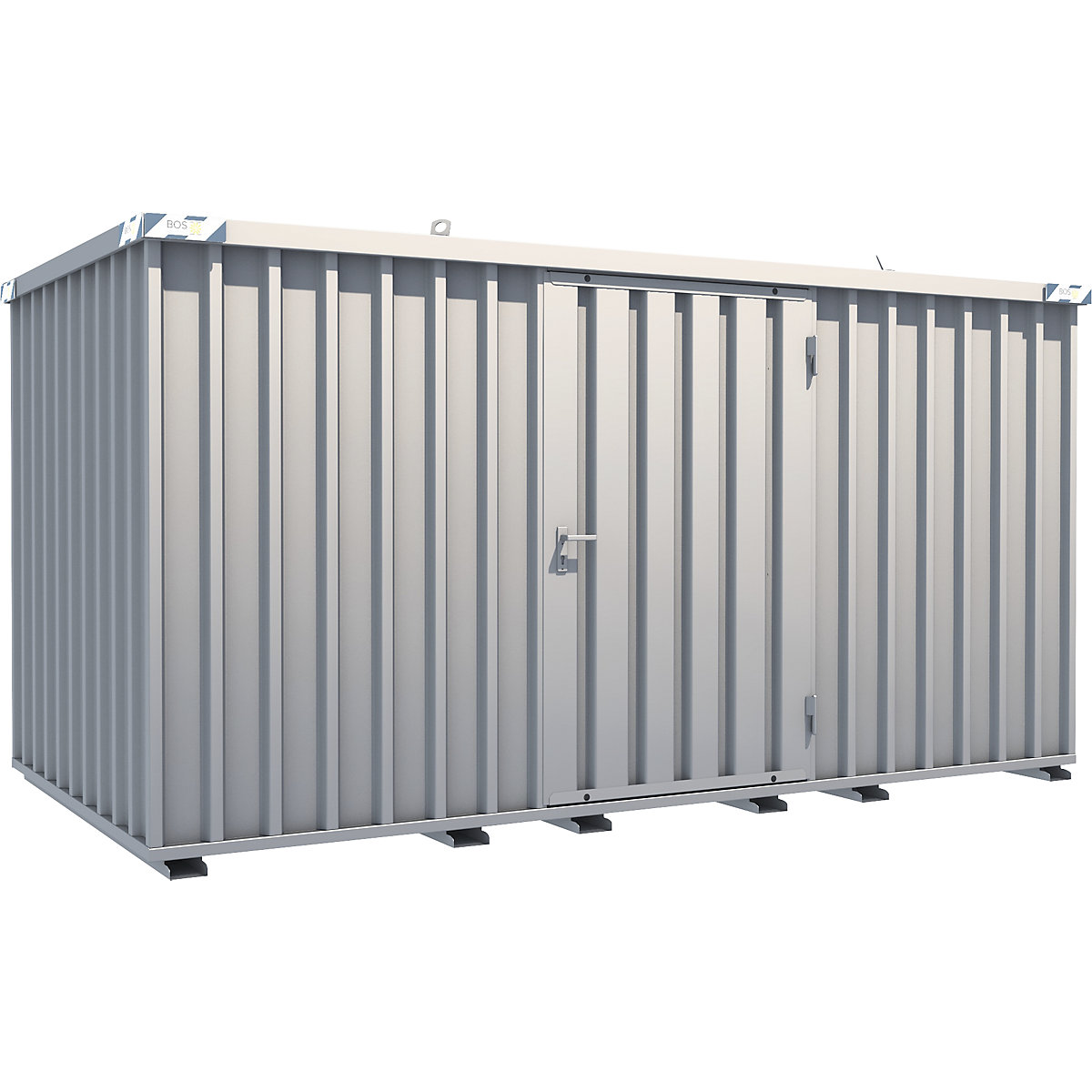 Container a montaggio rapido, zincatura, largh. x alt. x prof. esterno 2100 x 2100 x 4100 mm, 1 anta a battente lato lungo-0