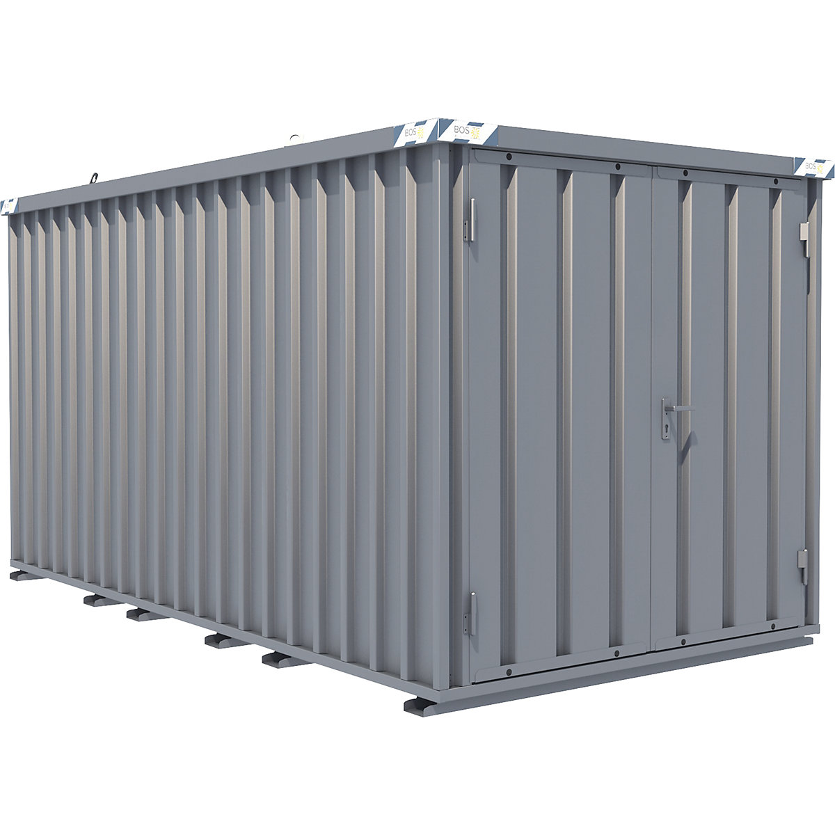 Container a montaggio rapido, zincatura, largh. x alt. x prof. esterno 2100 x 2100 x 4100 mm, 2 ante a battente-0