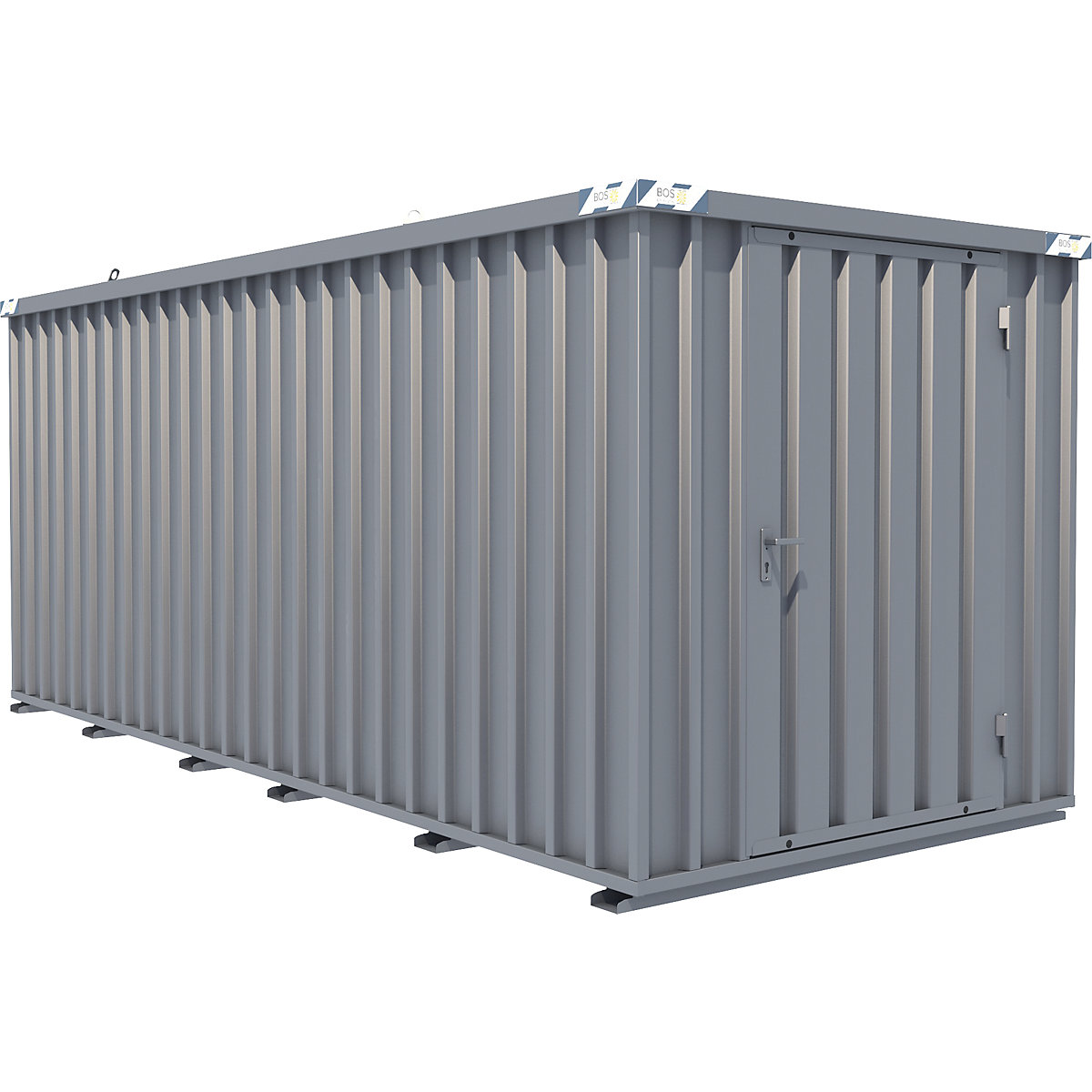 Container a montaggio rapido, zincatura, largh. x alt. x prof. esterno 2100 x 2100 x 5100 mm, 1 anta a battente-0