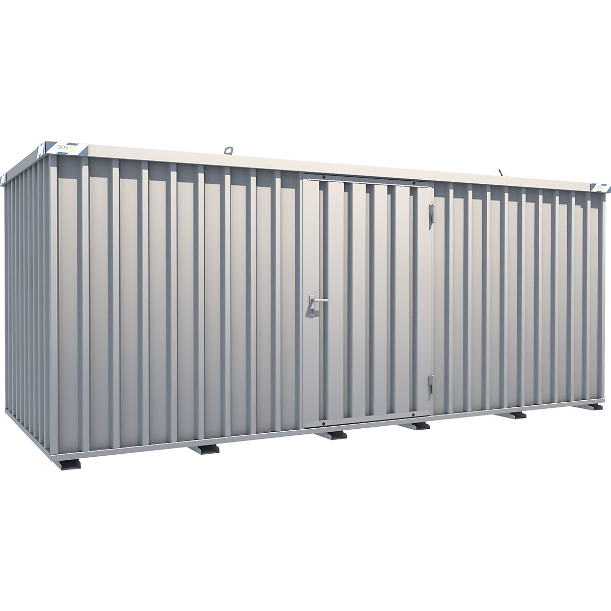Container a montaggio rapido, zincatura, largh. x alt. x prof. esterno 2100 x 2100 x 5100 mm, 1 anta a battente lato lungo-0