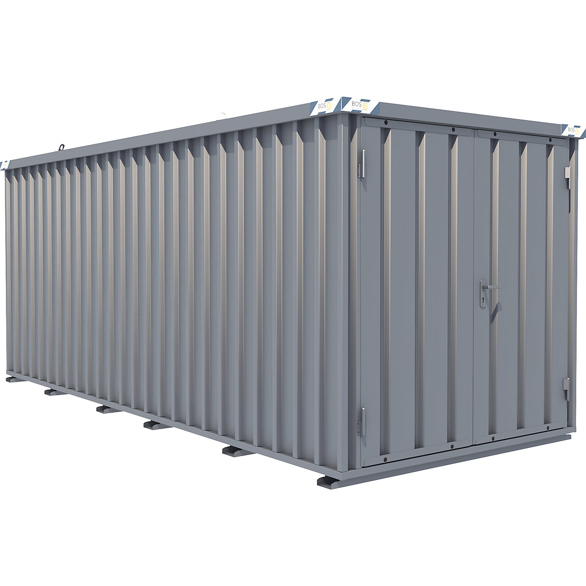 Container a montaggio rapido, zincatura, largh. x alt. x prof. esterno 2100 x 2100 x 5100 mm, 2 ante a battente-0