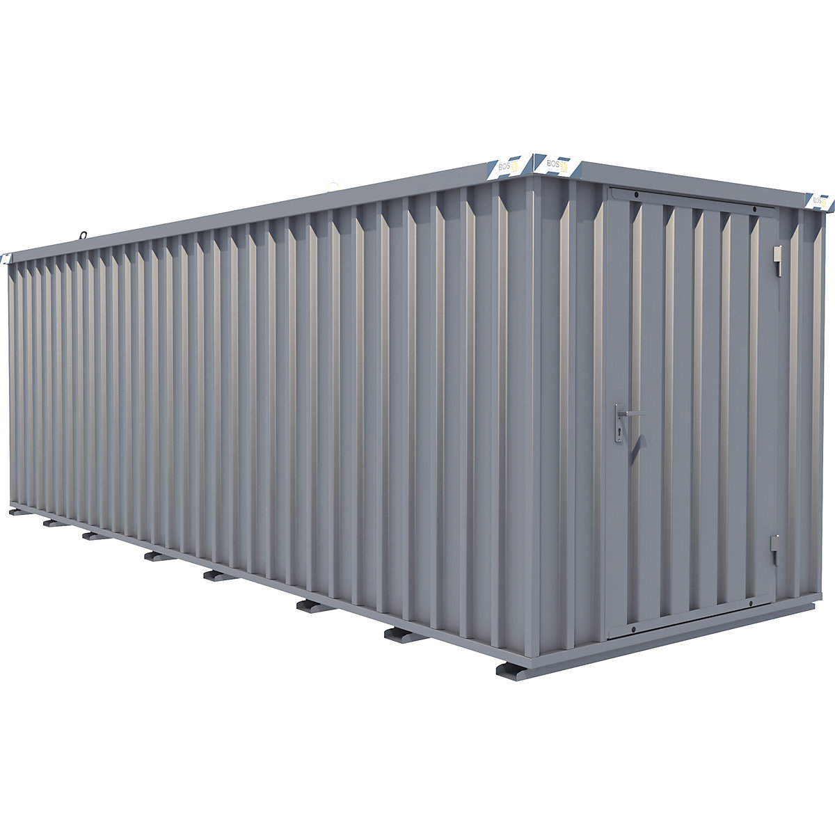 Container a montaggio rapido, zincatura, largh. x alt. x prof. esterno 2100 x 2100 x 6100 mm, 1 anta a battente-0