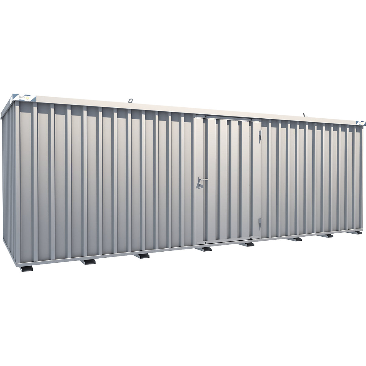 Container a montaggio rapido, zincatura, largh. x alt. x prof. esterno 2100 x 2100 x 6100 mm, 1 anta a battente lato lungo-0