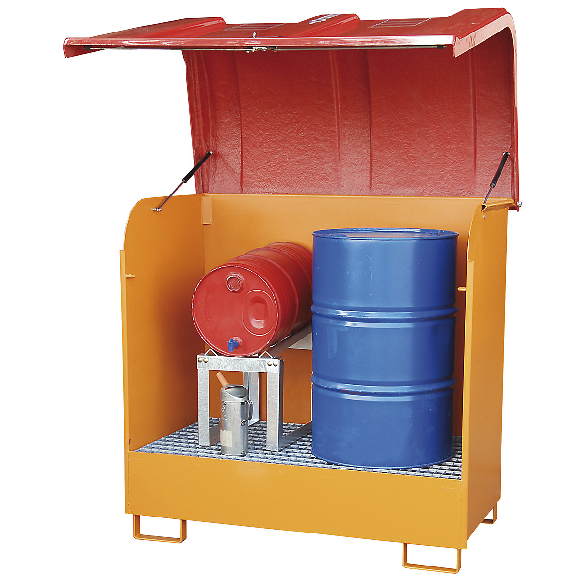 Pojemnik na substancje niebezpieczne z pokrywą z tworzywa wzmocnionego włóknem szklanym – eurokraft pro (Zdjęcie produktu 2)-1
