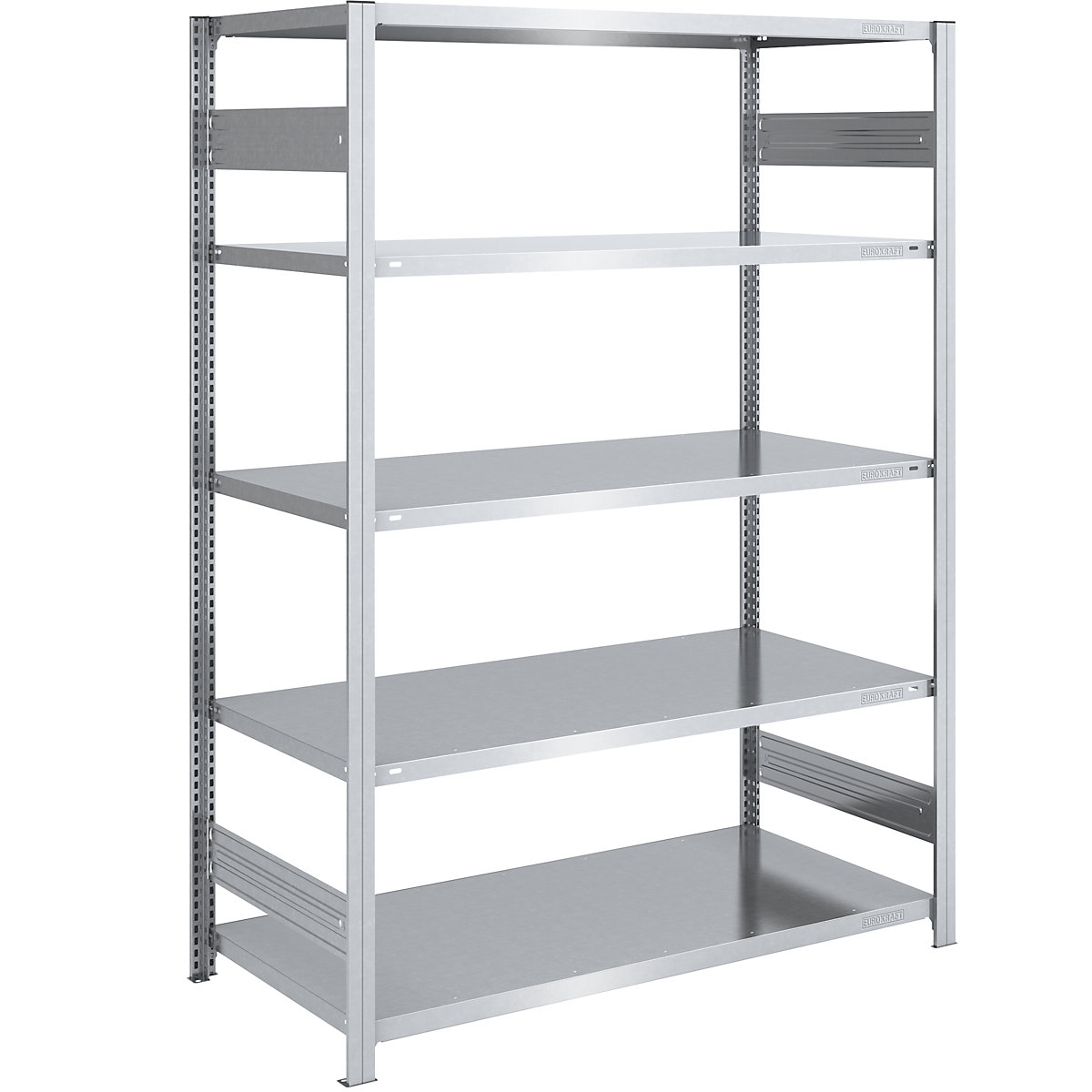 Sestavljiv regal, lahka izvedba – eurokraft pro, dvostranska izvedba, VxŠxG 2000 x 1300 x 800 mm, pocinkana izvedba, osnovni regal-44