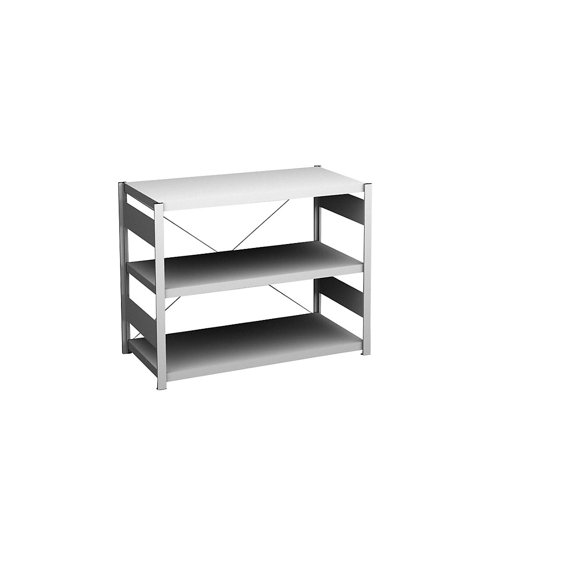 Sestavljiv regal, lahka zasnova – eurokraft pro, enostranska izvedba, VxŠxG 825 x 1000 x 500 mm, sive barve, osnovni regal-170