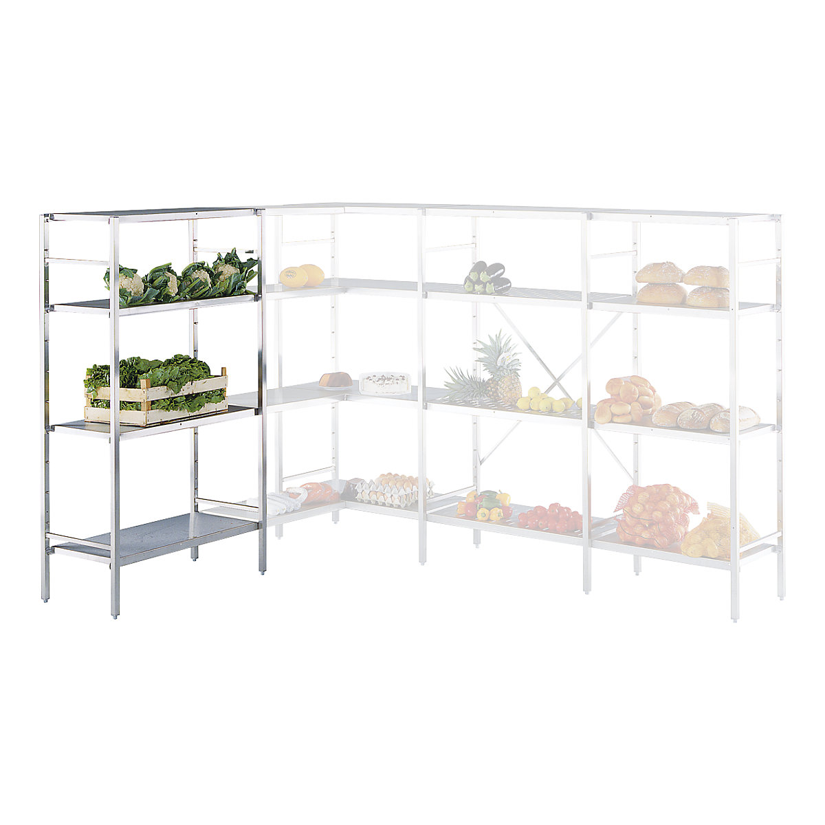 Sestavljivi regal iz nerjavnega jekla, 4 gladke police (Slika izdelka 3)-2