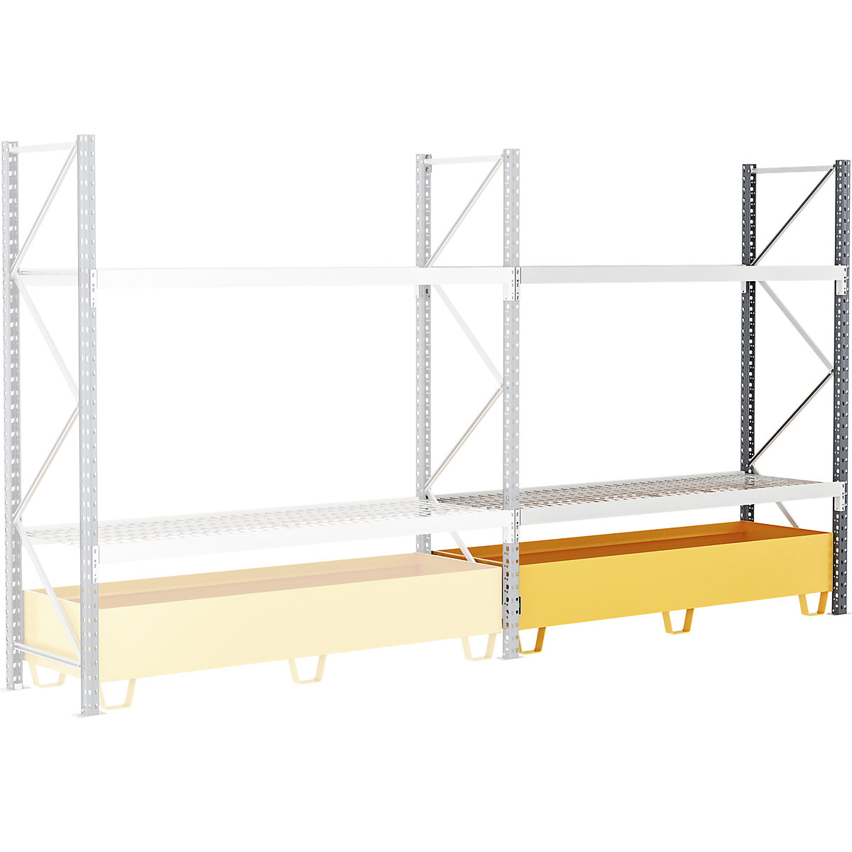Širokorasponski regal s koritom