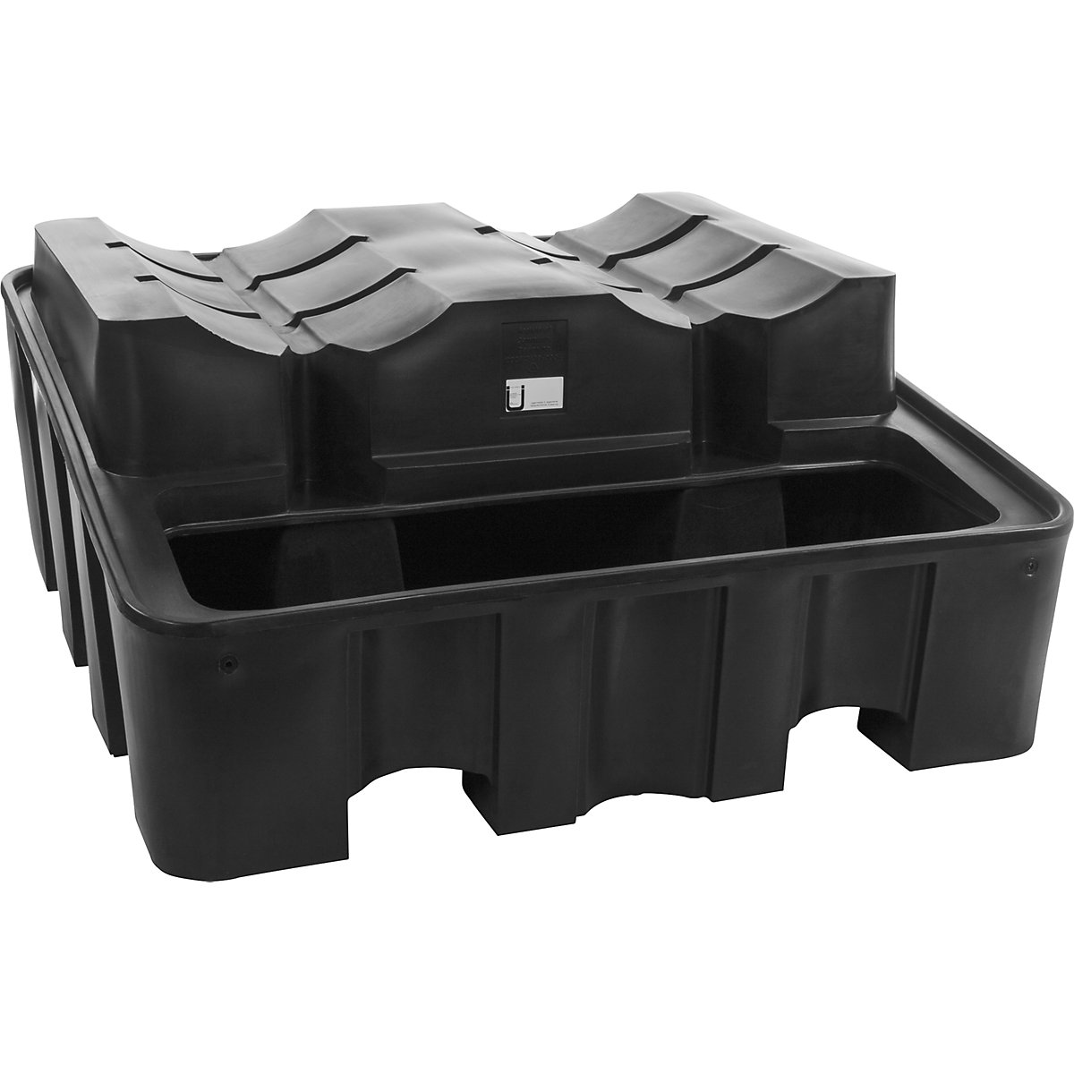 Postaja za punjenje bačvi od PE materijala, za 2 x bačve volumena 200 l uključujući prihvatno korito, DxŠxV 1375 x 1350 x 635 mm-0