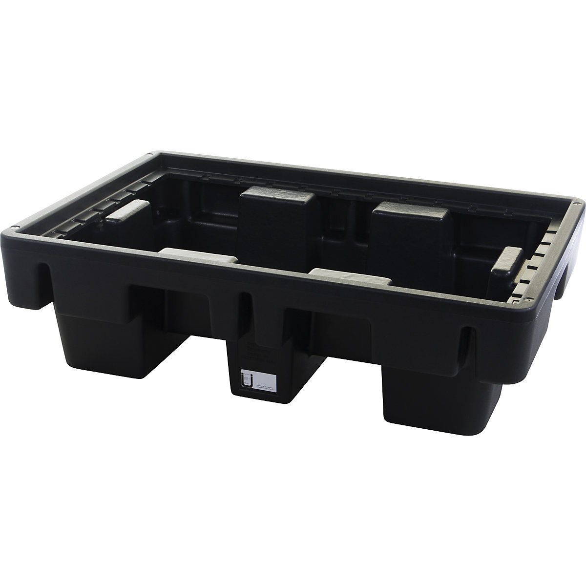 Záchytná vana z PE pro 2 sudy po 200 l, záchytný objem 220 l, bez roštu z PE, d x š x v 910 x 1310 x 380 mm-0