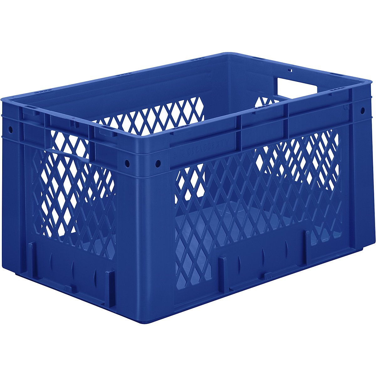 Euro nádoby pro velká zatížení, polypropylen, objem 60 l, d x š x v 600 x 400 x 320 mm, stěny s otvory, dno plné, modrá, bal.j. 2 ks-0