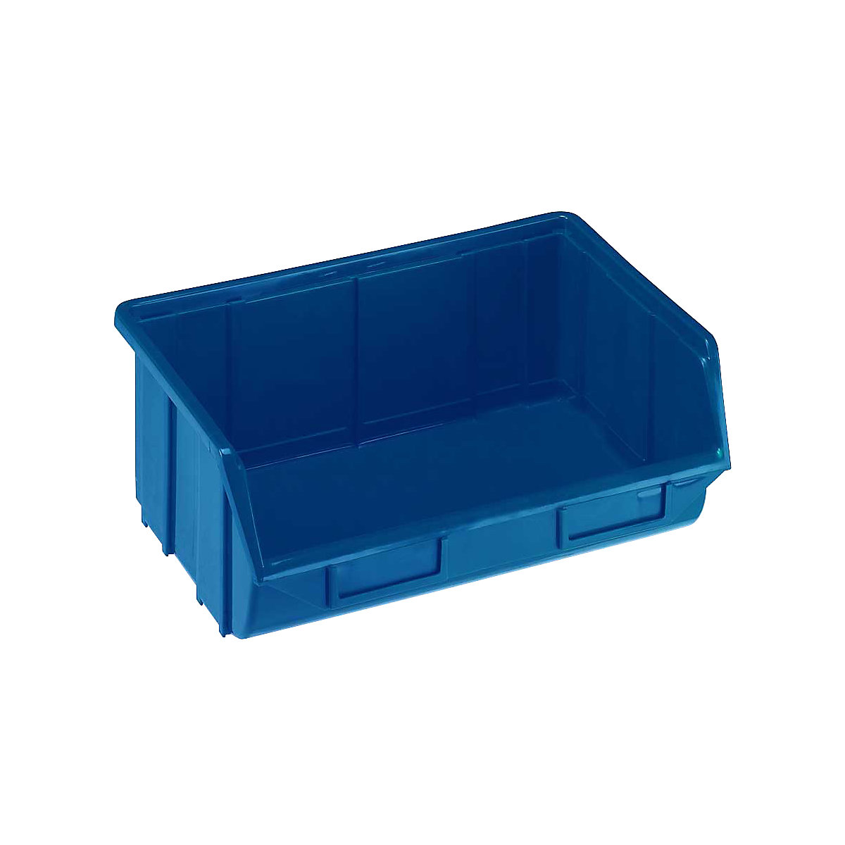 Otwarty pojemnik magazynowy z polipropylenu, dł. x szer. x wys. 250 x 344 x 129 mm, niebieski, opak. 12 szt.-0
