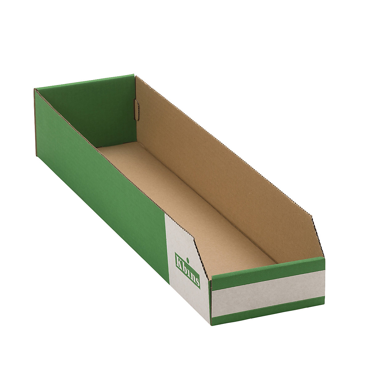 Skrzynka regałowa z kartonu, jednowarstwowa, składana, opak. 50 szt., dł. x szer. x wys. 600x150x100 mm-0