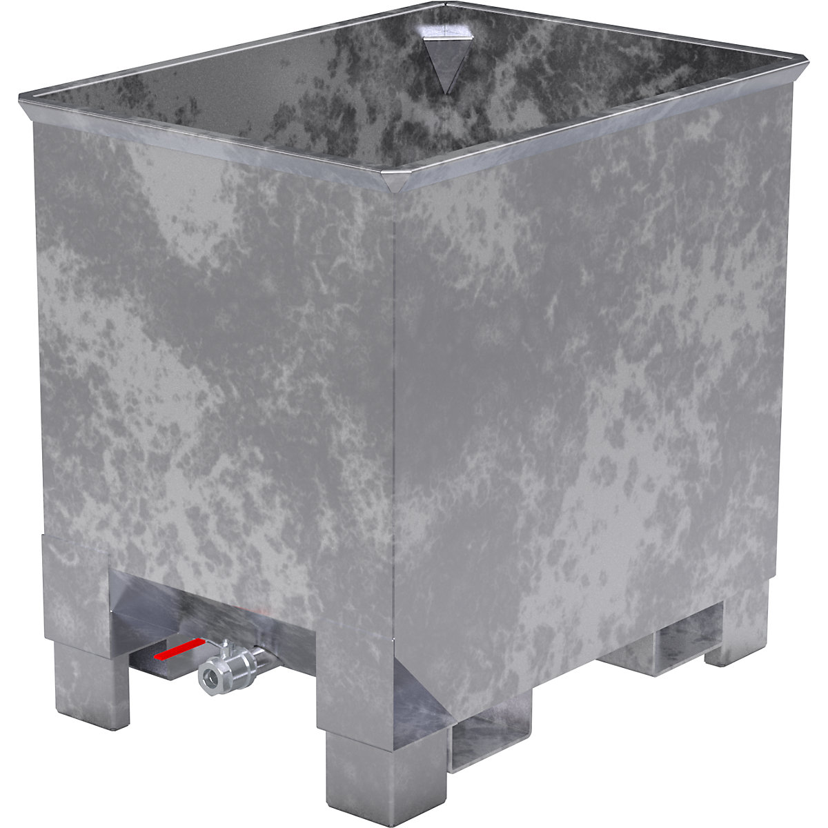 Pojemnik na wióry CS do pociągów logistycznych – eurokraft pro, dł. x szer. x wys. 620 x 840 x 800 mm, ocynkowany ogniowo-0