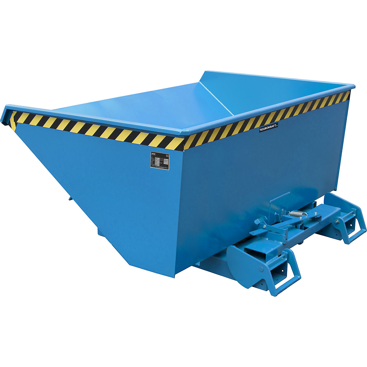 Pojemnik przechylany, automatyczny – eurokraft pro, poj. 0,9 m³, niebieski RAL 5012-0
