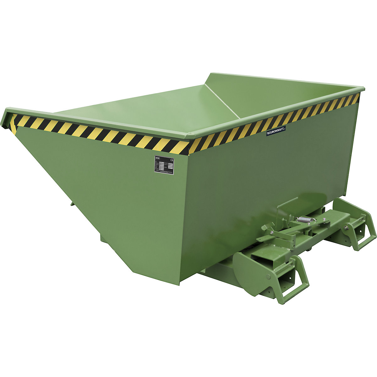 Pojemnik przechylany, automatyczny – eurokraft pro, poj. 0,9 m³, zielony RAL 6011-0