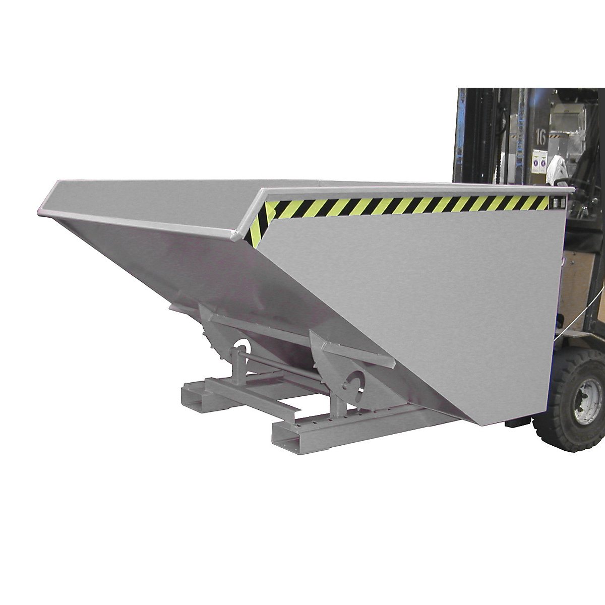 Pojemnik przechylany z mechanizmem tocznym – eurokraft pro, poj. 1,2 m³, dł. x szer. x wys. 1720 x 1070 x 1103 mm, ocynkowany ogniowo-0