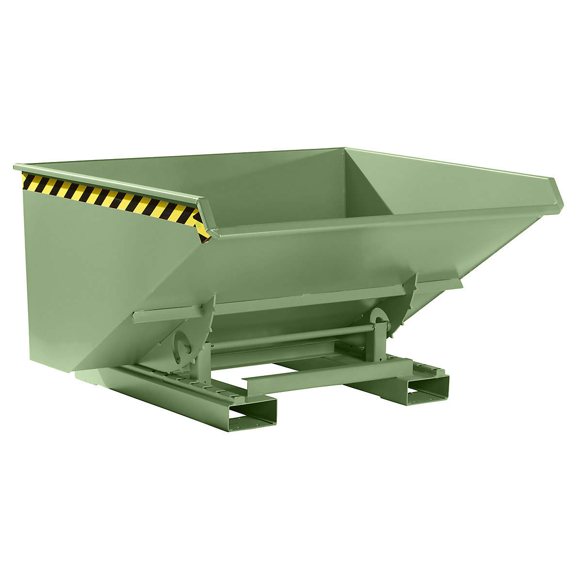 Pojemnik przechylany z mechanizmem tocznym – eurokraft pro, poj. 0,9 m³, dł. x szer. x wys. 1260 x 1570 x 835 mm, zielony-0