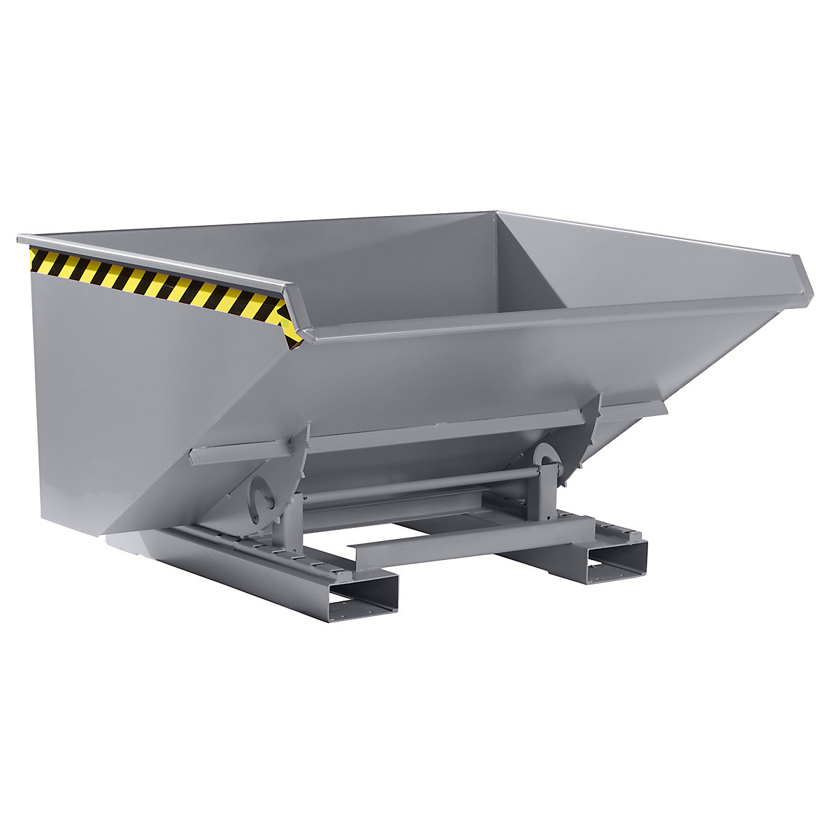 Pojemnik przechylany z mechanizmem tocznym – eurokraft pro, poj. 0,9 m³, dł. x szer. x wys. 1260 x 1570 x 835 mm, szary-0