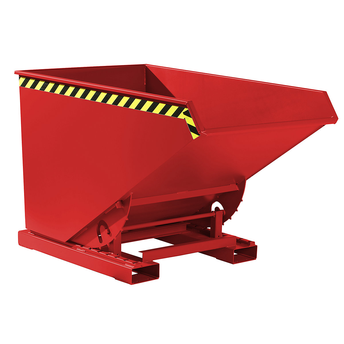 Pojemnik przechylany z mechanizmem tocznym – eurokraft pro, poj. 1,2 m³, dł. x szer. x wys. 1720 x 1070 x 1103 mm, czerwony-0