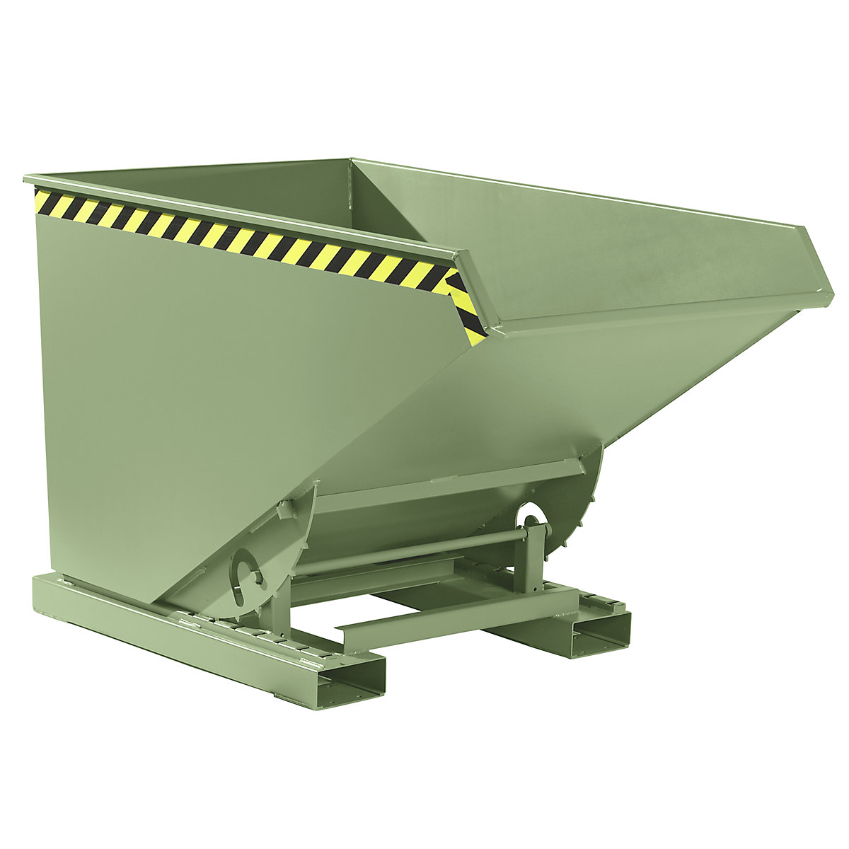 Pojemnik przechylany z mechanizmem tocznym – eurokraft pro, poj. 1,2 m³, dł. x szer. x wys. 1720 x 1070 x 1103 mm, zielony-0