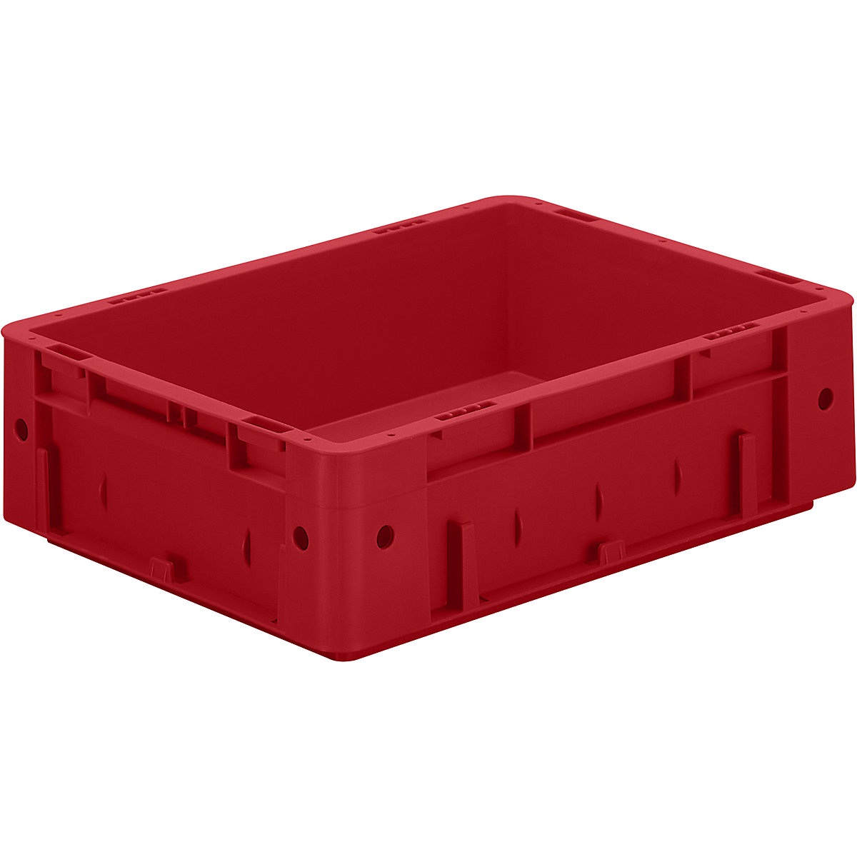 Pojemnik euro do dużych obciążeń, polipropylen, poj. 9,2 l, dł. x szer. x wys. 400 x 300 x 120 mm, ścianki zamknięte, dno zamknięte, czerwone, opak. 4 szt.-0