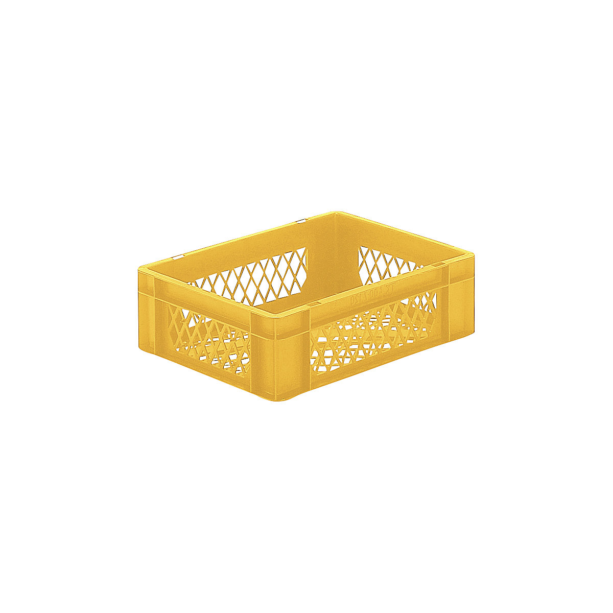 Pojemnik ustawiany w stos w formacie euro, ścianki i dno perforowane, dł. x szer. x wys. 400 x 300 x 120 mm, żółty, opak. 5 szt.-0