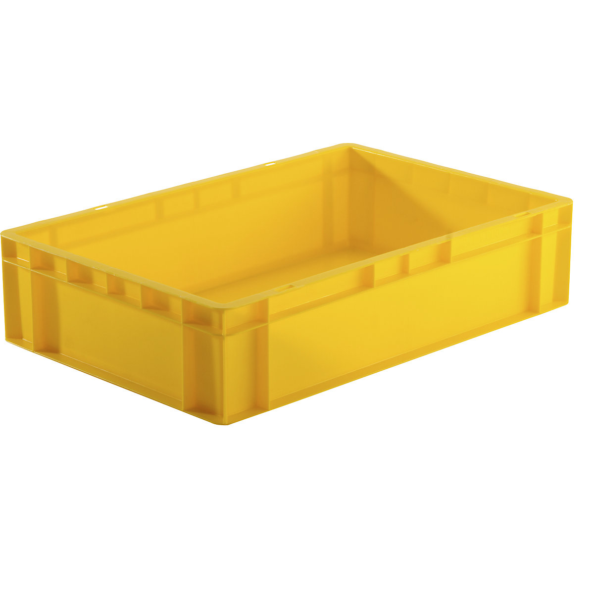 Pojemnik ustawiany w stos w formacie euro, ścianki i dno zamknięte, dł. x szer. x wys. 600 x 400 x 145 mm, żółty, opak. 5 szt.-0