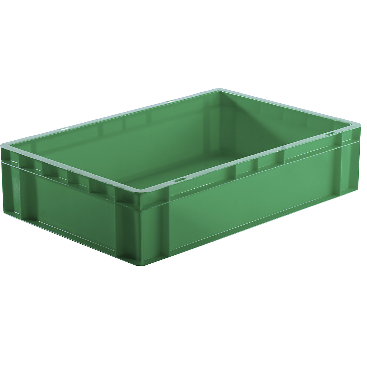 Pojemnik ustawiany w stos w formacie euro, ścianki i dno zamknięte, dł. x szer. x wys. 600 x 400 x 145 mm, zielony, opak. 5 szt.-0