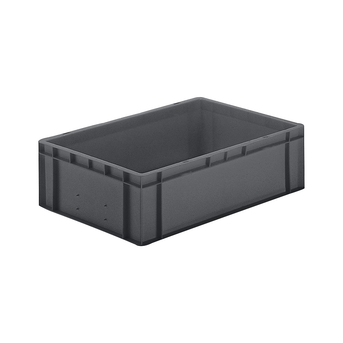 Pojemnik ustawiany w stos w formacie euro, ścianki i dno zamknięte, dł. x szer. x wys. 600 x 400 x 175 mm, szary, opak. 5 szt.-0