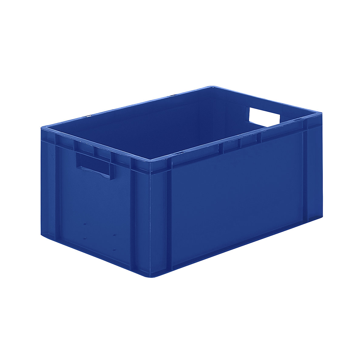 Pojemnik ustawiany w stos w formacie euro, ścianki i dno zamknięte, dł. x szer. x wys. 600 x 400 x 270 mm, niebieski, opak. 5 szt.-0
