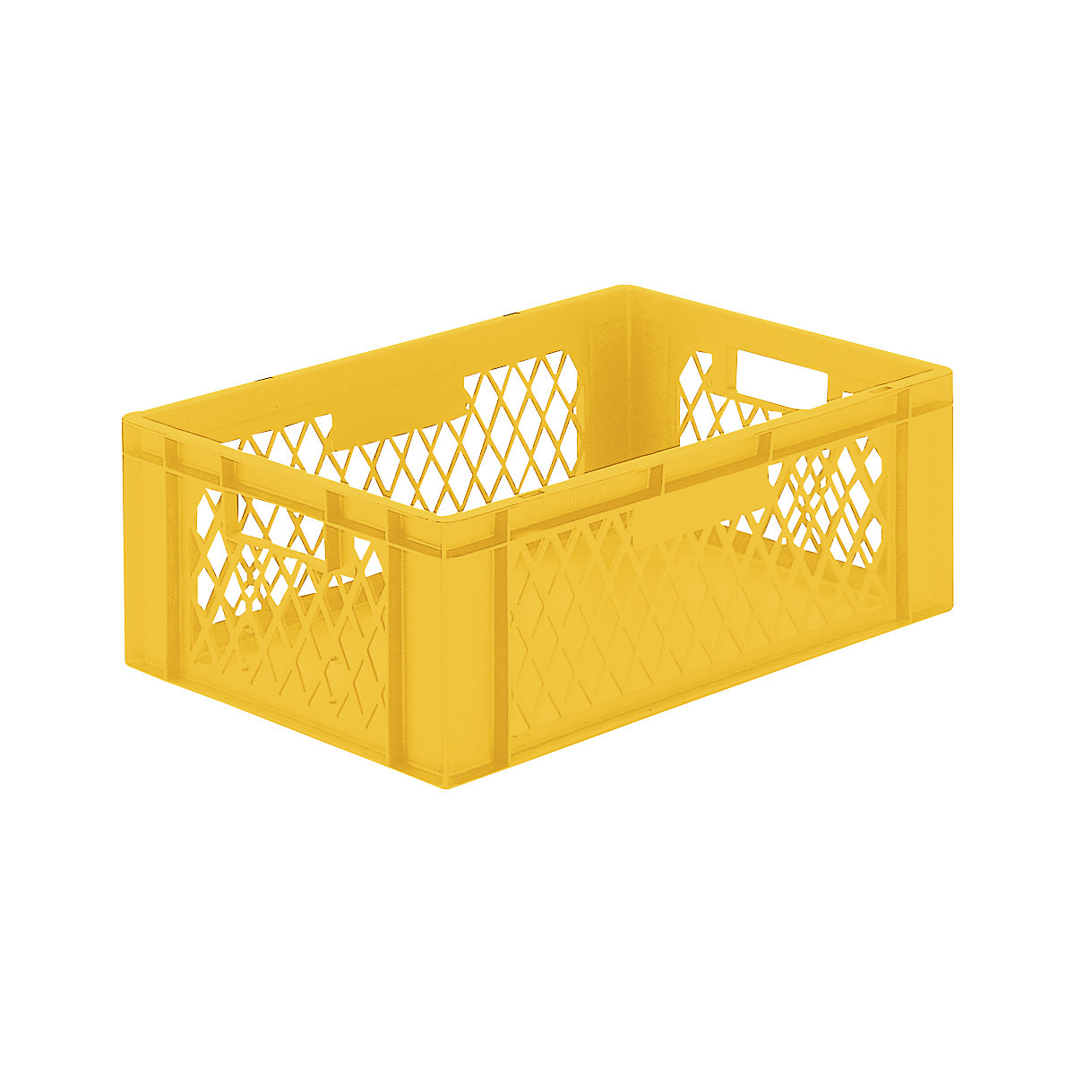 Pojemnik ustawiany w stos w formacie euro, ścianki perforowane, dno zamknięte, dł. x szer. x wys. 600 x 400 x 210 mm, żółty, opak. 5 szt.-0