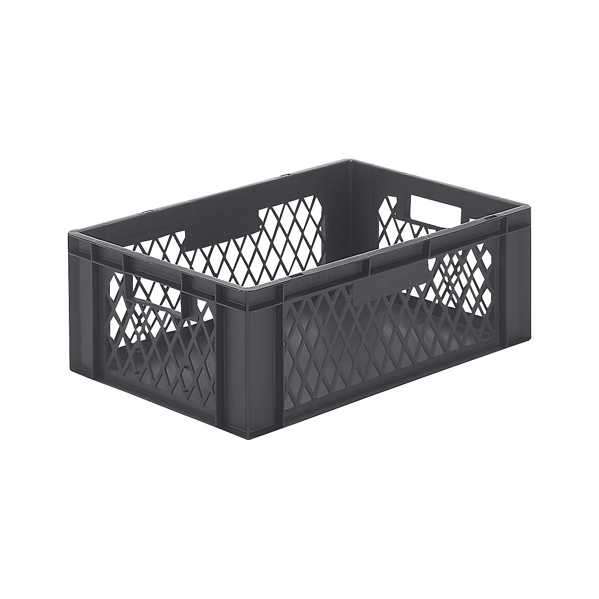 Pojemnik ustawiany w stos w formacie euro, ścianki perforowane, dno zamknięte, dł. x szer. x wys. 600 x 400 x 210 mm, szary, opak. 5 szt.-0