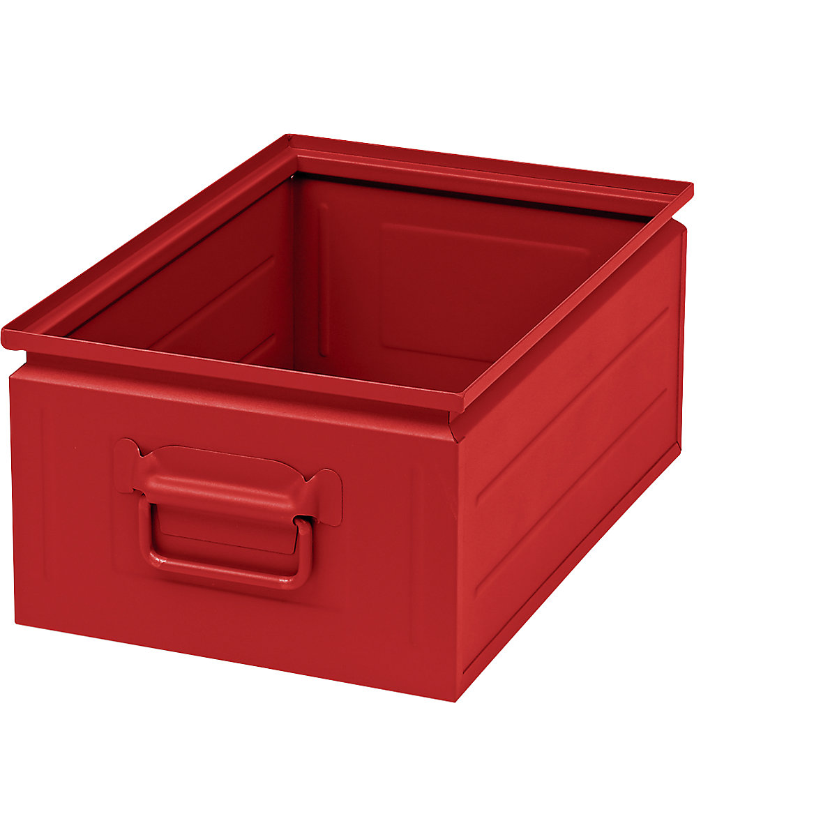 Skrzynka do ustawiania w stos z blachy stalowej, poj. ok. 25 l, czerwony, RAL 3000-0