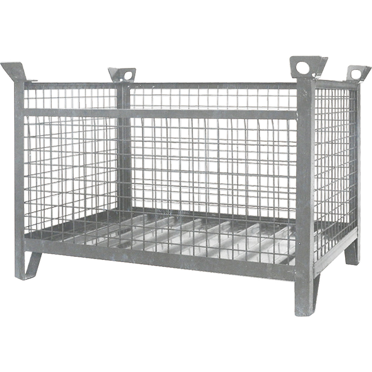 Pojemnik kratowy do ustawiania w stos – Eichinger, dł. x szer. x wys. 1000 x 800 x 750 mm, ocynkowana-0