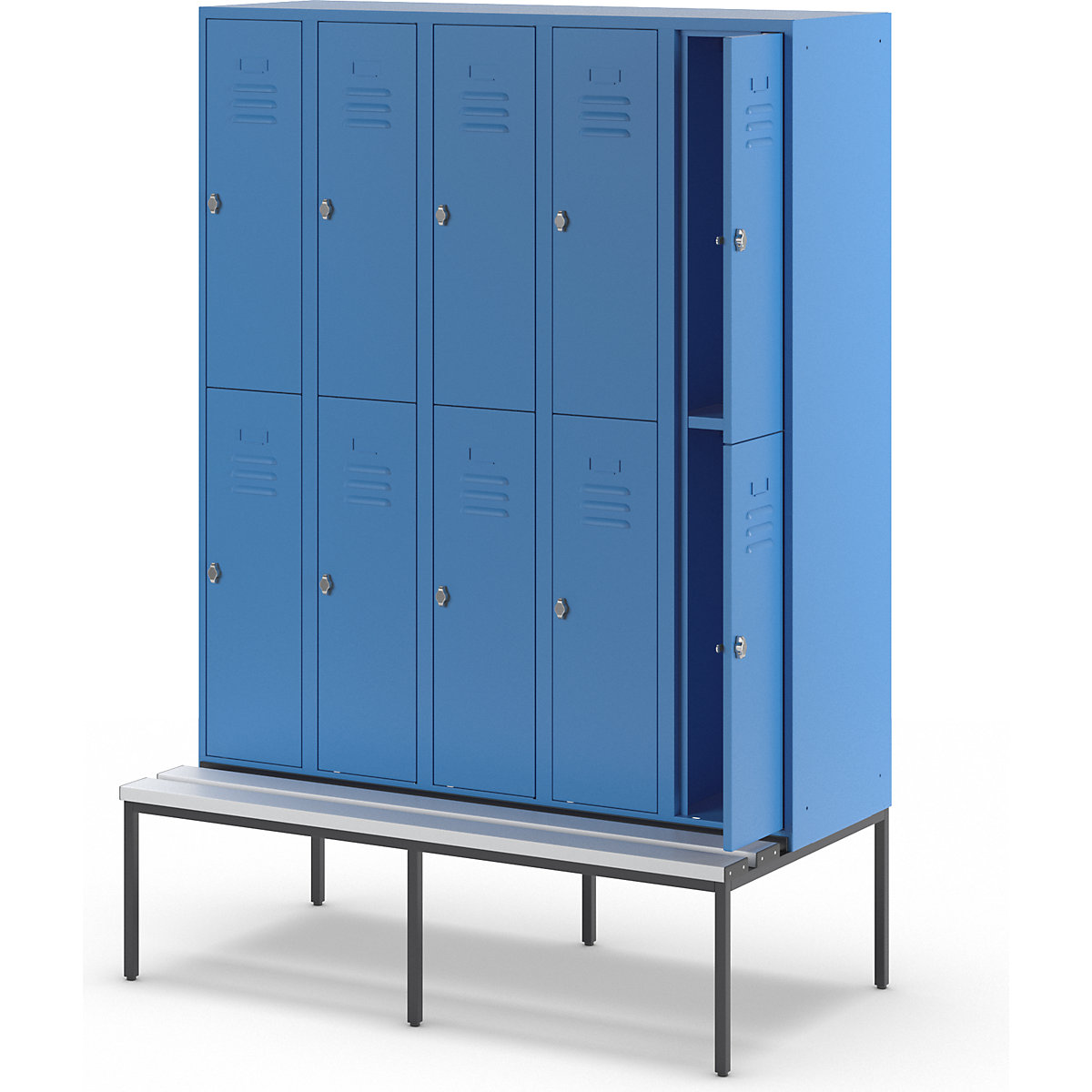 Doppelstock-Spind Berlin 2 Sitzbank Wolf (Produktabbildung 8)-7