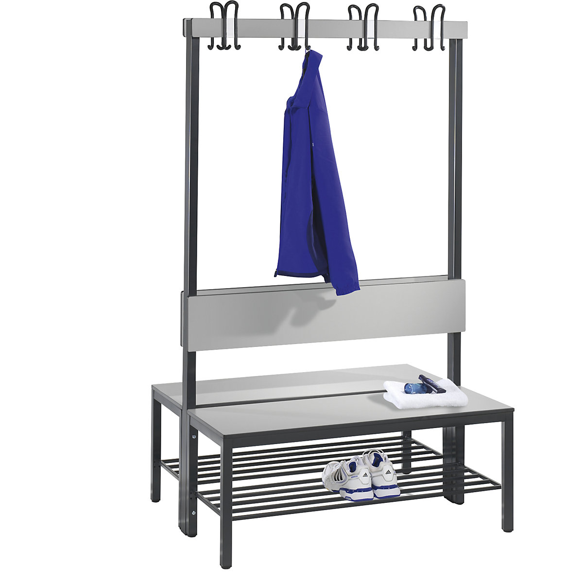 BASIC PLUS cloakroom bench, double sided – C+P (Product illustration 2)-1