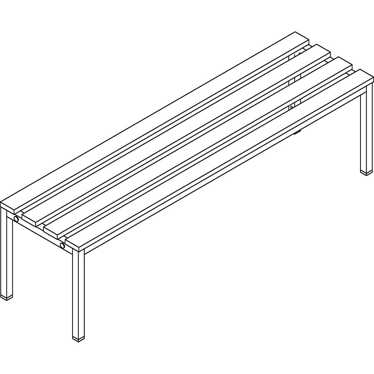 Beech cloakroom bench – eurokraft basic (Product illustration 6)-5