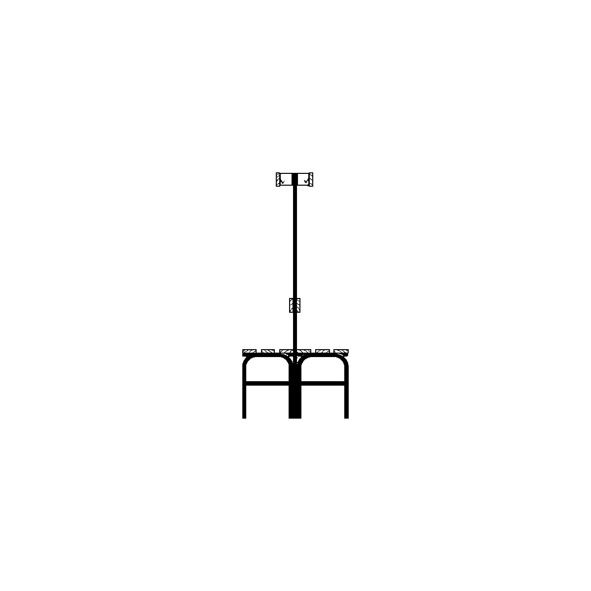 Changing room bench with hook strips – Sypro (Product illustration 2)-1
