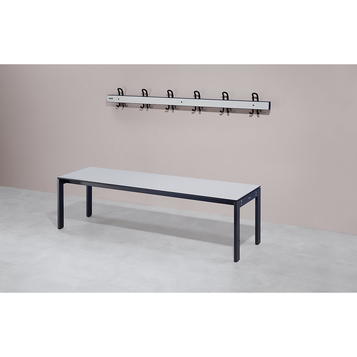 Changing room bench with steel frame – eurokraft pro (Product illustration 2)-1