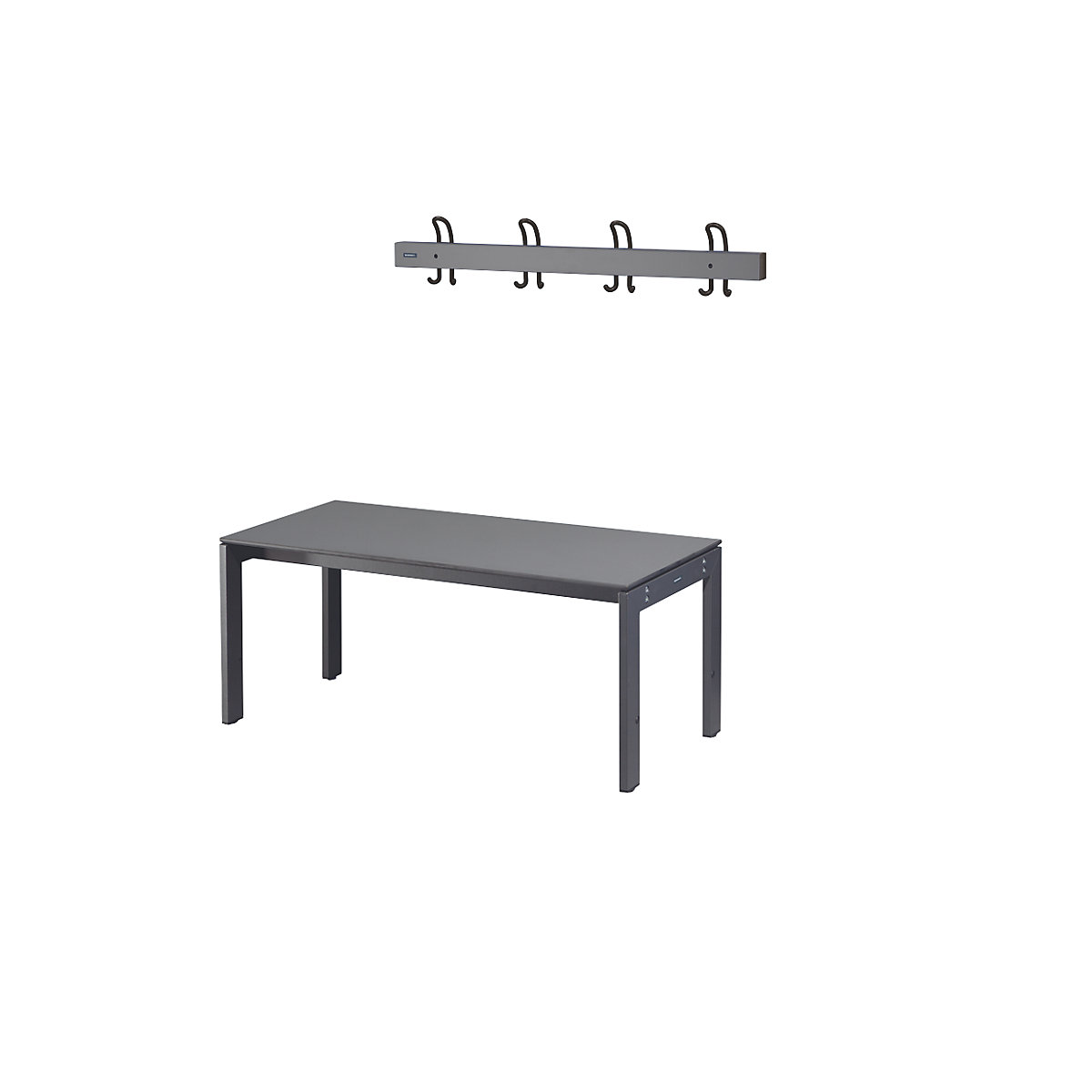 Changing room bench with steel frame – eurokraft pro (Product illustration 2)-1