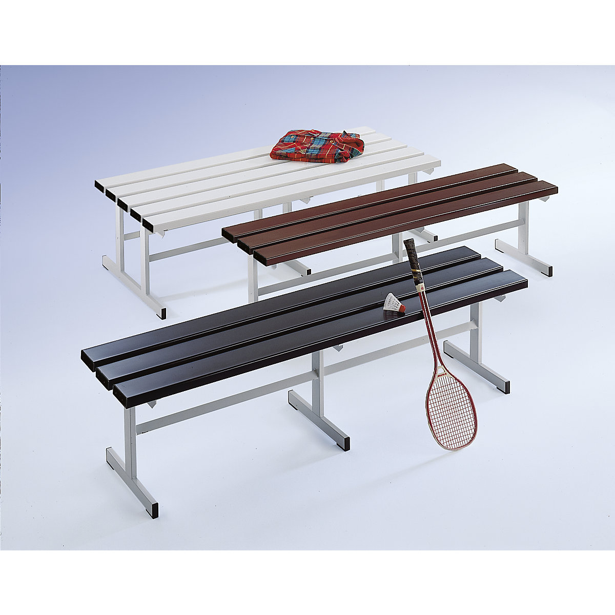 Cloakroom bench, single sided – Wolf (Product illustration 2)-1