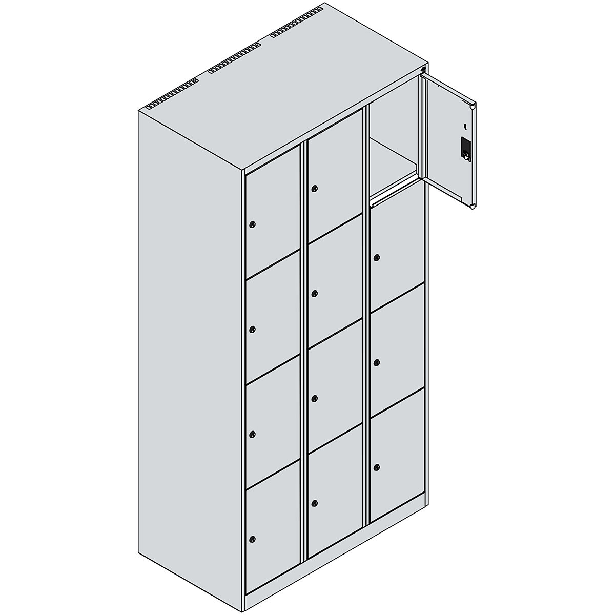 Classic PLUS 4-fold compartment locker – C+P (Product illustration 4)-3