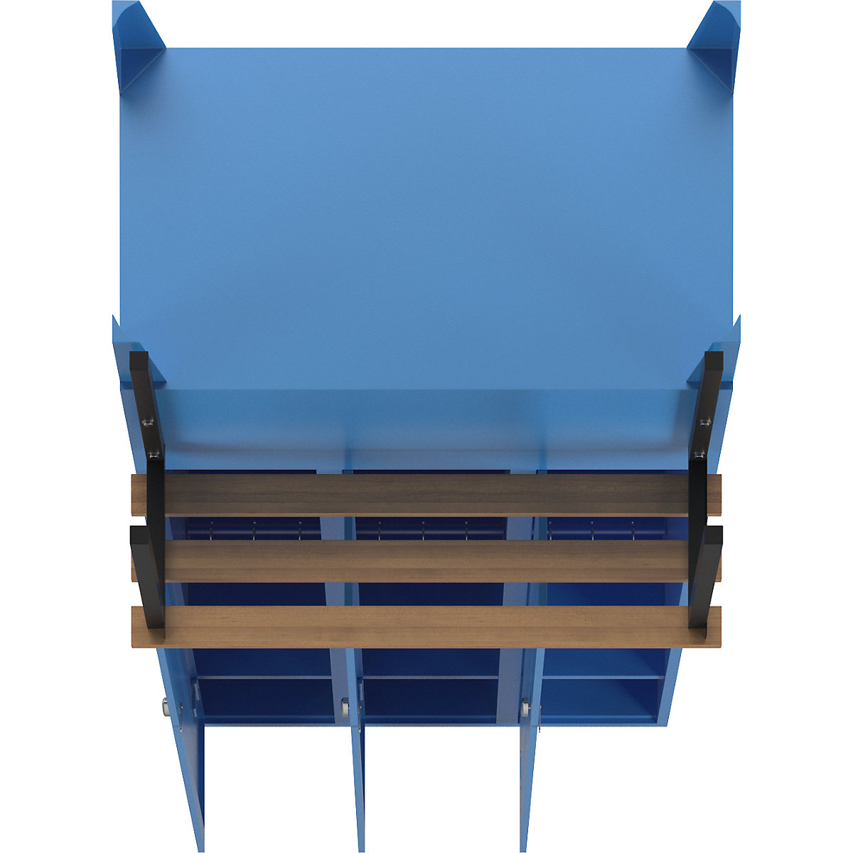 Berlin 1 bench seat clothes locker – Wolf (Product illustration 7)-6